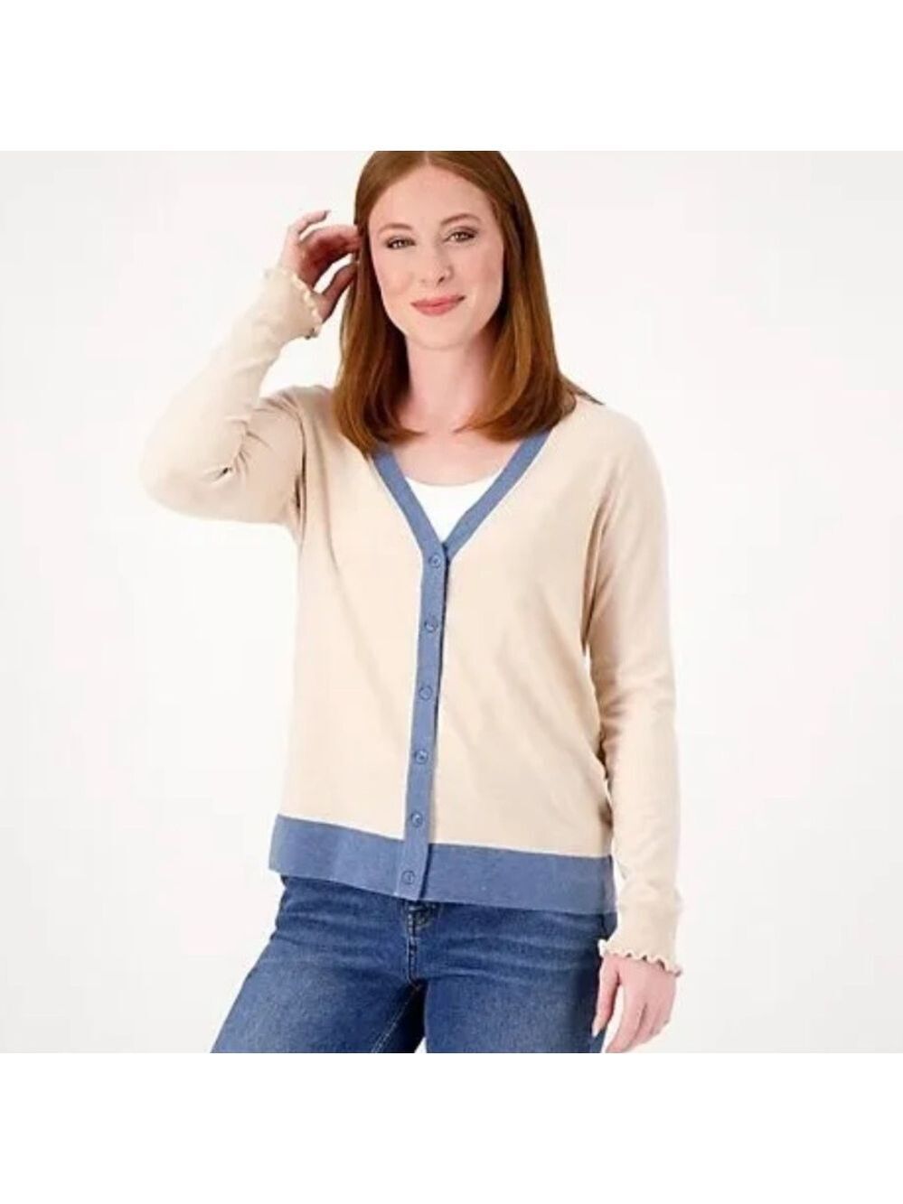 Candace Cameron Bure Blue Surfside Cardigan - Size Medium